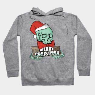 Vintage Skull Christmas Santa hat Funny design Hoodie